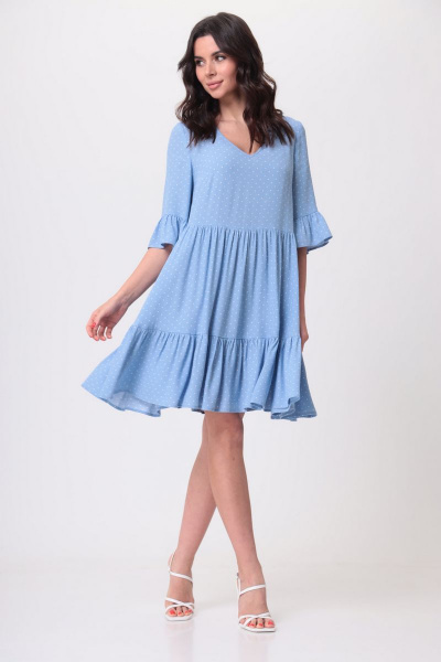 Платье Le Collect 290-3 голубой_принт - фото 2