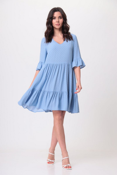Платье Le Collect 290-3 голубой_принт - фото 1