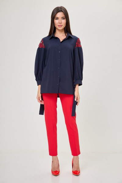 Блуза Anelli 997 синий+красный - фото 4