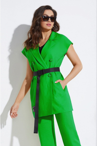 Блуза, брюки, жакет Lissana 4518 зеленый-лайм - фото 3