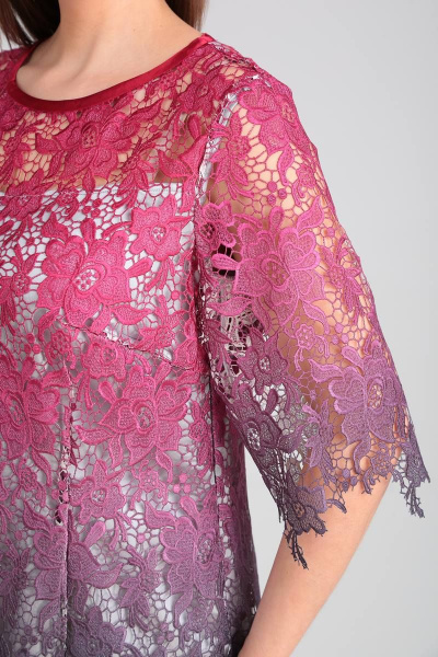 Платье Avenue Fashion 1101 темно-розовый+серый - фото 6