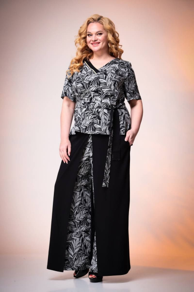 Блуза, брюки Romanovich Style 2-2385 черный/графит - фото 1