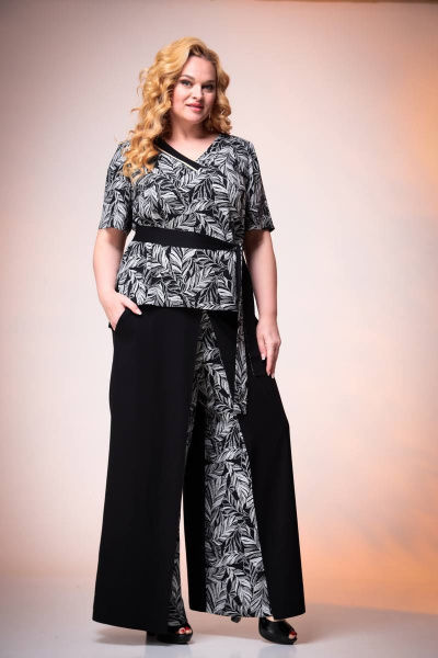 Блуза, брюки Romanovich Style 2-2385 черный/графит - фото 2