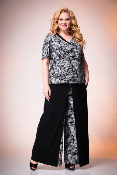 Блуза, брюки Romanovich Style 2-2385 черный/графит - фото 3