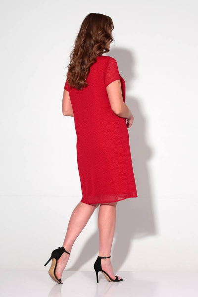 Платье Liona Style 649 малиново-красный - фото 3