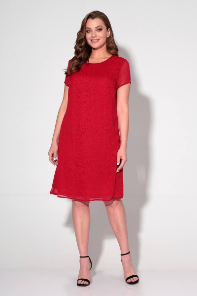 Платье Liona Style 649 малиново-красный - фото 1