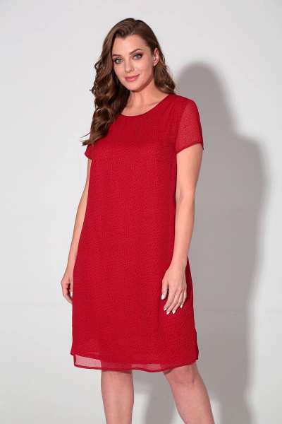Платье Liona Style 649 малиново-красный - фото 4