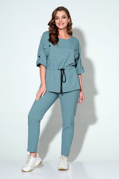 Блуза, брюки Liona Style 839 сине-зеленый - фото 1