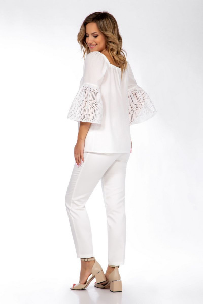 Блуза, брюки Dilana VIP 1933 белый - фото 3