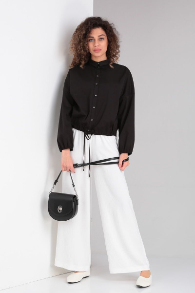 Блуза, брюки DOGGI 2827/1 черный+белый - фото 1