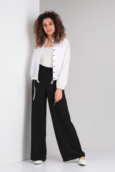 Блуза, брюки DOGGI 2827/1 белый+черный - фото 7