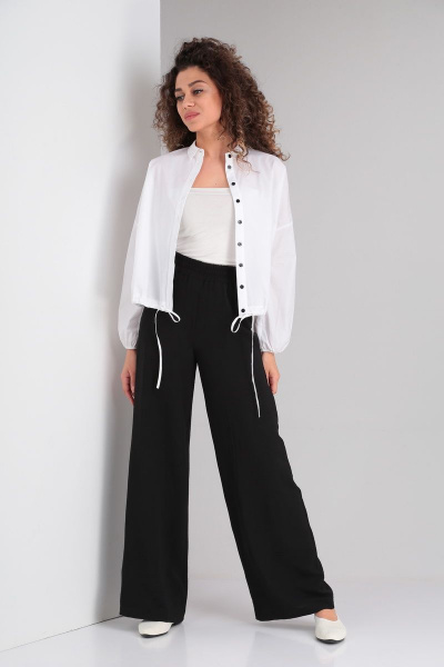 Блуза, брюки DOGGI 2827/1 белый+черный - фото 4