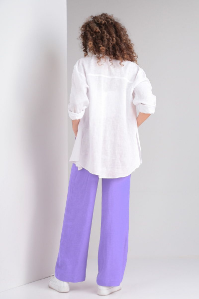Блуза, брюки DOGGI 2819 аметистовый+белый - фото 3