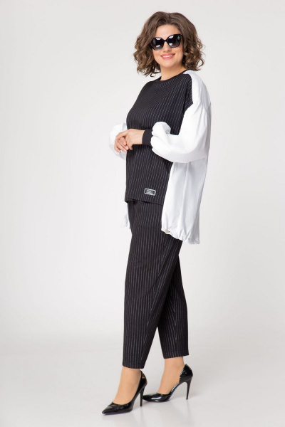 Блуза, брюки EVA GRANT 101 черный/белый - фото 2