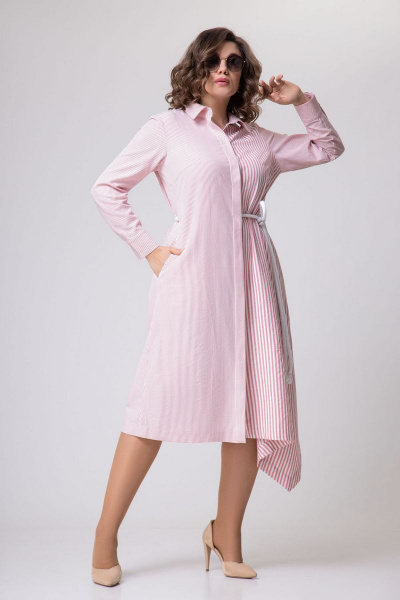 Платье EVA GRANT 158 розовая_полоска - фото 2