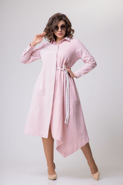 Платье EVA GRANT 158 розовая_полоска - фото 1