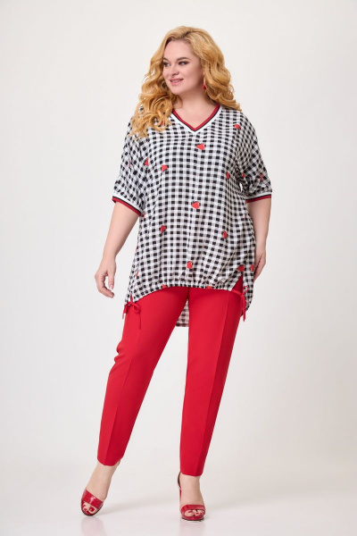 Блуза, брюки Svetlana-Style 1631 красный+клубника - фото 1