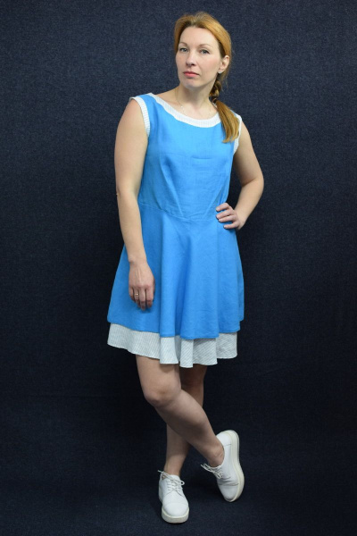 Платье VIVA LADY 9319V_4C68-Р49_164 голубой - фото 1