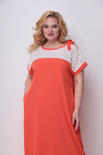 Платье Michel chic 2063 оранжевый - фото 3