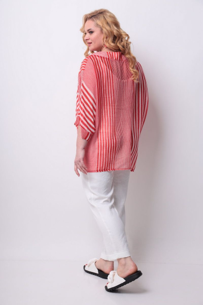 Блуза, брюки, топ Michel chic 1296 красный-белый - фото 5
