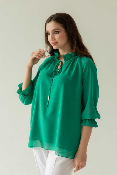 Блуза Mislana 791 зеленый - фото 3