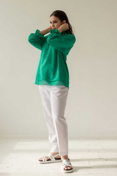 Блуза Mislana 791 зеленый - фото 2