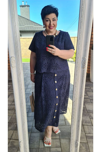 Блуза, юбка Vittoria Queen 15303/3 темно-синий - фото 4