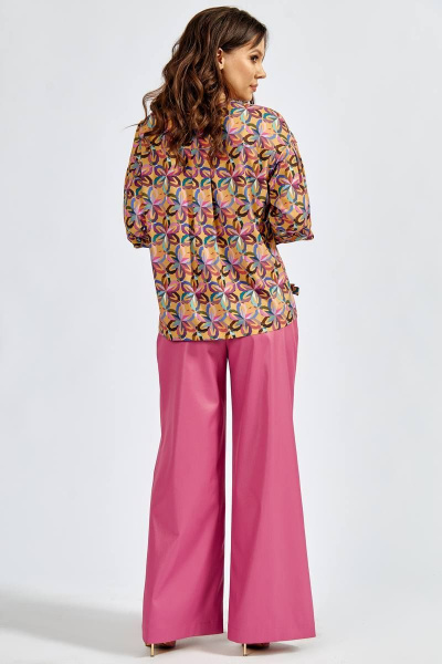 Блуза Teffi Style L-1641 цветная_фиалка - фото 4