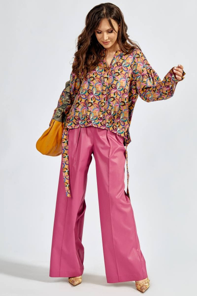 Блуза Teffi Style L-1641 цветная_фиалка - фото 2