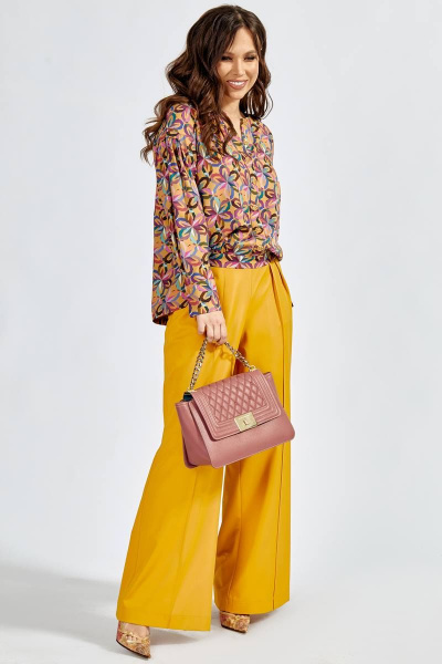 Блуза Teffi Style L-1641 цветная_фиалка - фото 1