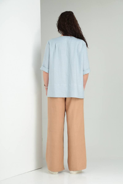 Блуза, брюки Ma Vie М598 голубой/песочный - фото 3