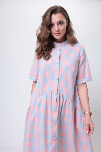 Платье ANASTASIA MAK 1032 розово-голубой - фото 3