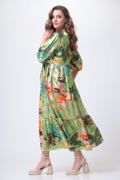 Платье ANASTASIA MAK 1029 оливка_мультиколор - фото 3