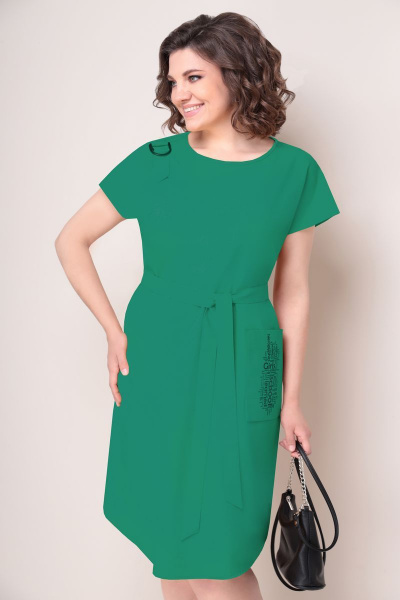 Платье VOLNA 1246 ярко-зеленый - фото 2