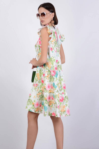 Платье PATRICIA by La Cafe NY15145 белый,розовый - фото 3