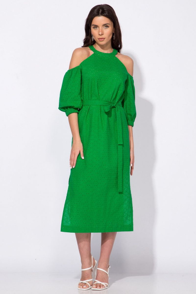 Платье Faufilure С1268 зеленый - фото 3