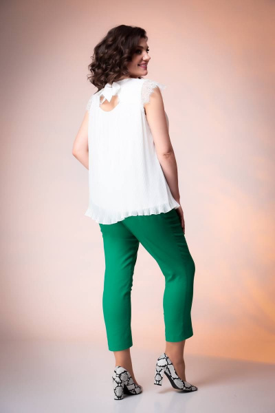 Блуза, брюки Romanovich Style 2-2388 белый/зелень - фото 2