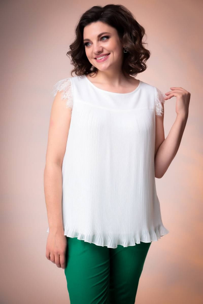 Блуза, брюки Romanovich Style 2-2388 белый/зелень - фото 3