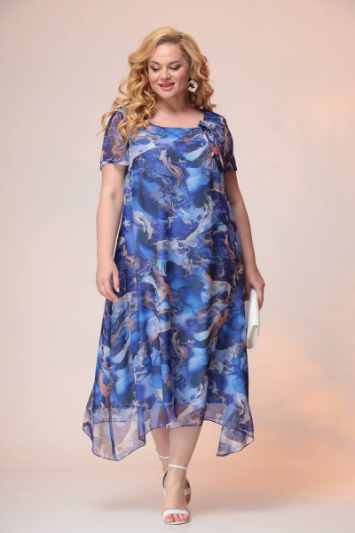 Платье Romanovich Style 1-1332 синий_мультиколор - фото 2