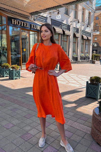 Платье Pavlova 146 оранжевый - фото 1