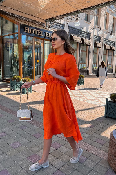 Платье Pavlova 146 оранжевый - фото 2