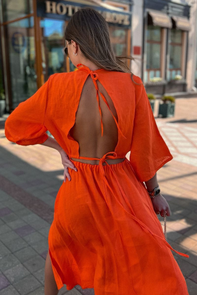 Платье Pavlova 146 оранжевый - фото 4