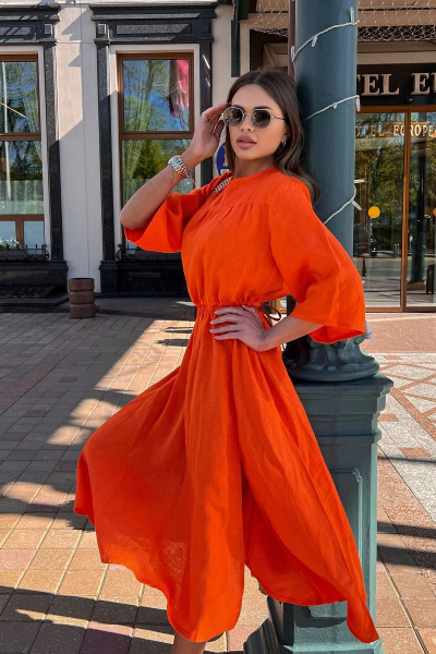 Платье Pavlova 146 оранжевый - фото 3