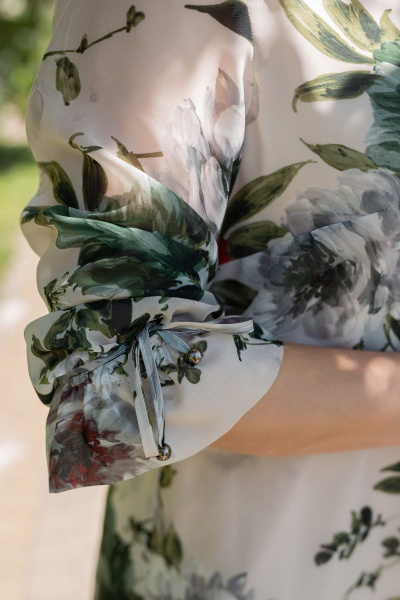Платье АСВ 1161.3 бежевый+цветы - фото 4