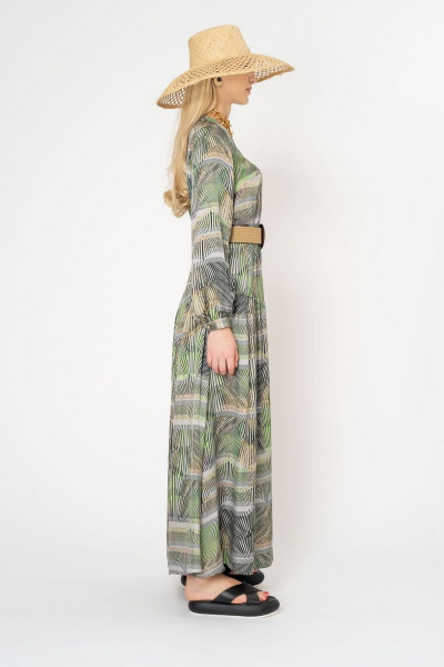 Платье Elema 5К-10988-1-164 зелёный_принт - фото 3