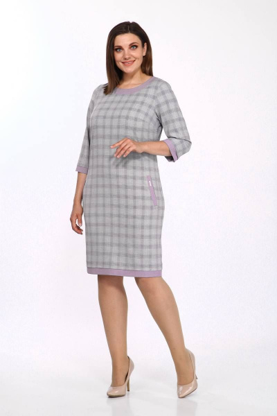 Платье Lady Style Classic 1427/8 серый_с_розовым - фото 1
