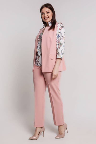 Блуза, брюки, жилет Art Oliya 56 розовый - фото 5