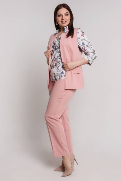Блуза, брюки, жилет Art Oliya 56 розовый - фото 4