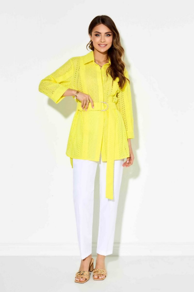 Блуза, брюки TEZA 3923 желтый+белый - фото 4