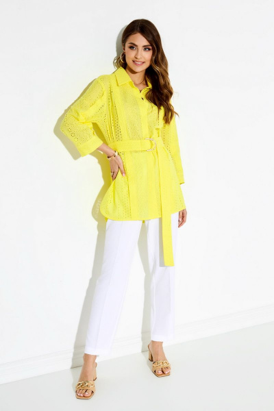 Блуза, брюки TEZA 3923 желтый+белый - фото 2